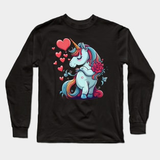 Valentines Unicorn Love Long Sleeve T-Shirt